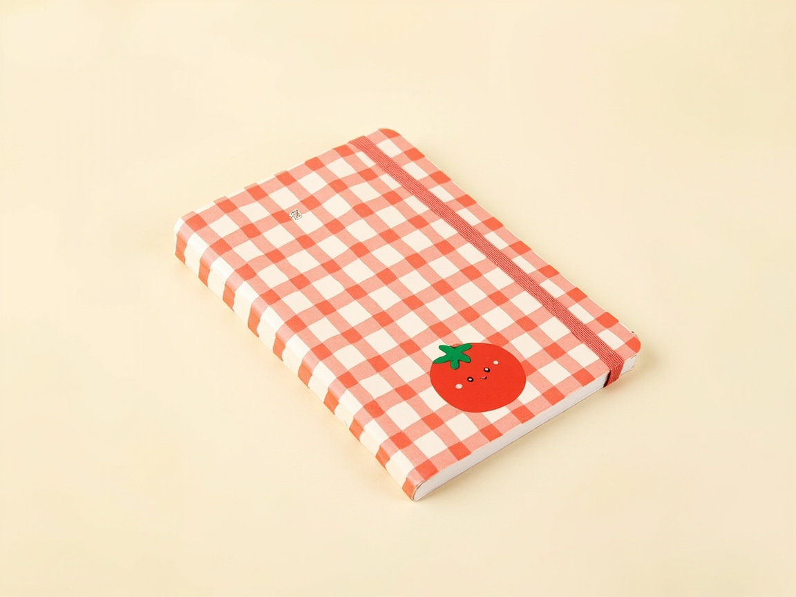 Tomato Gingham Check Notebook